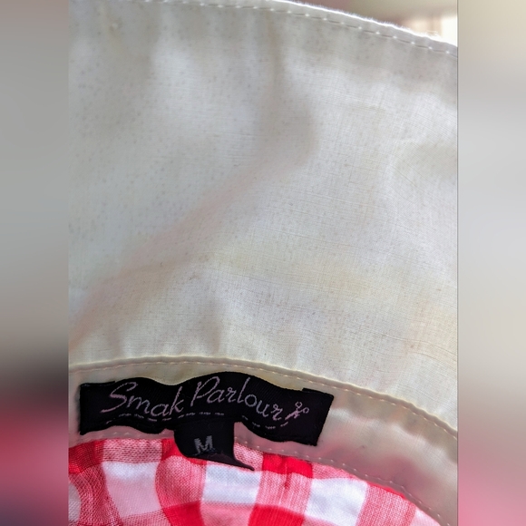 Unique Vintage, Smak Parlour Red & White Gingham Go-Getter Blouse - Picture 6 of 11